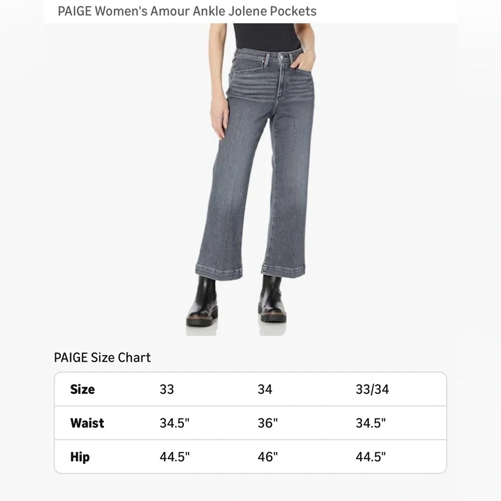🐣PAIGE amour ankle Jolene pockets ash black size 34 NWT - Picture 4 of 12